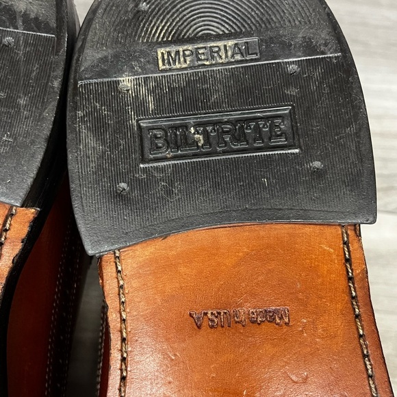 Vintage Leather Stafford Imperial Biltrite USA Wingtip Dress Shoes Mens 8.5 - Picture 8 of 10